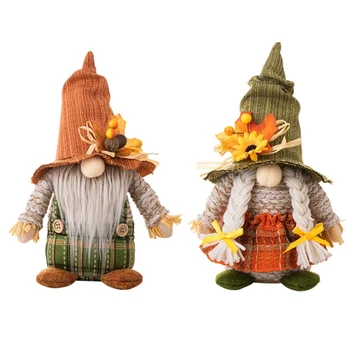 Şükran Gnome Ayakta Akçaağaç Yaprağı Dekoratif Süs Masaüstü Dekorasyon Malzemeleri için Parti Dekorasyon Kız Erkek